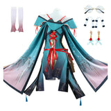 Wuthering Waves Zhezhi Tenue Blanche et Bleue Cosplay Costume