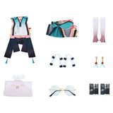 Wuthering Waves Zhezhi Tenue Blanche et Bleue Cosplay Costume