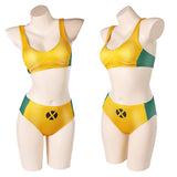 X-Men Rogue Maillot de Bain Bikini Jaune Sexy Cosplay Costume