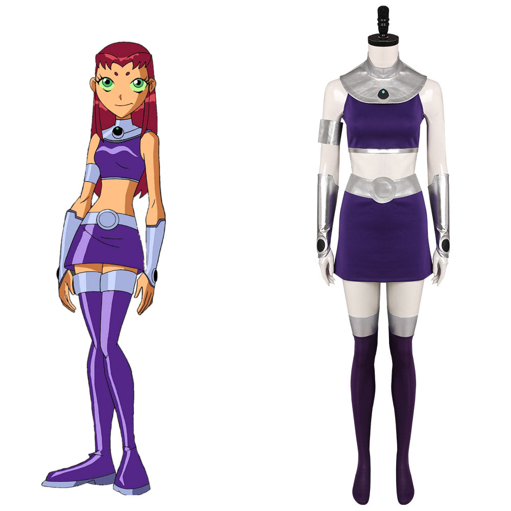 DC Adulte Teen Titans Les Jeunes Titans Starfire Robe Cosplay Costume ...