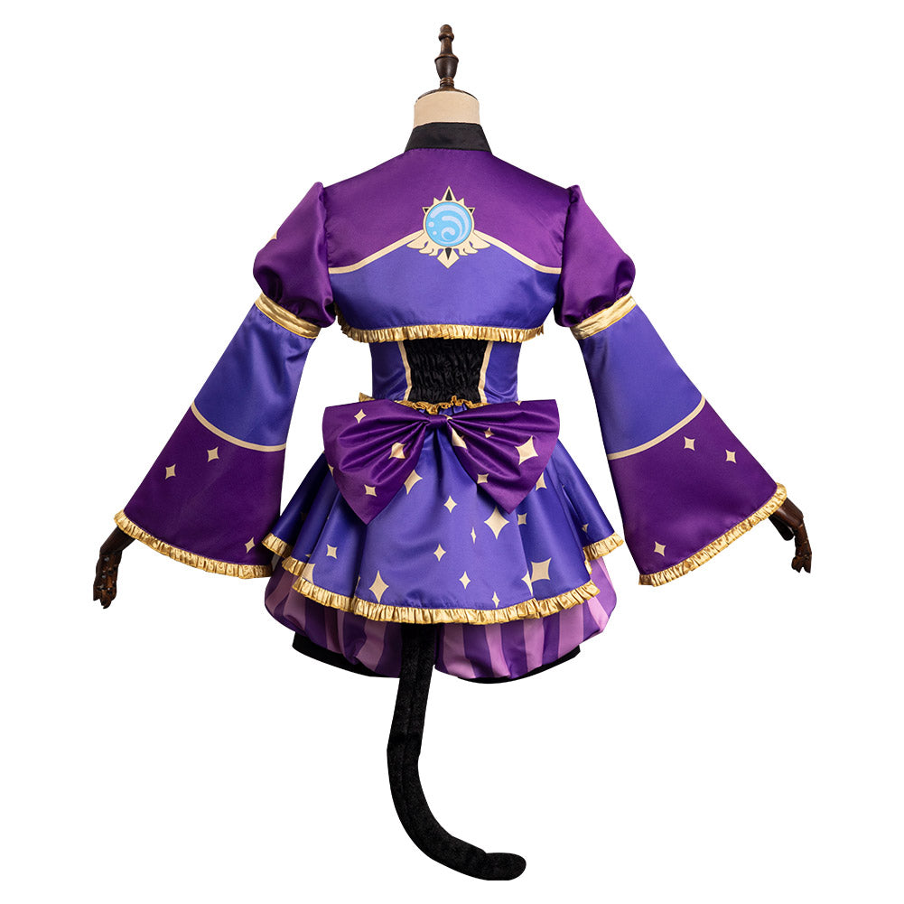 Genshin Impact X Alice in Wonderland Mona Chat de Cheshire Robe Design Original Cosplay Costume -Cossky