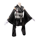 Adulte NieR:Automata 2B Kimono Noir Cosplay Costume Carnaval