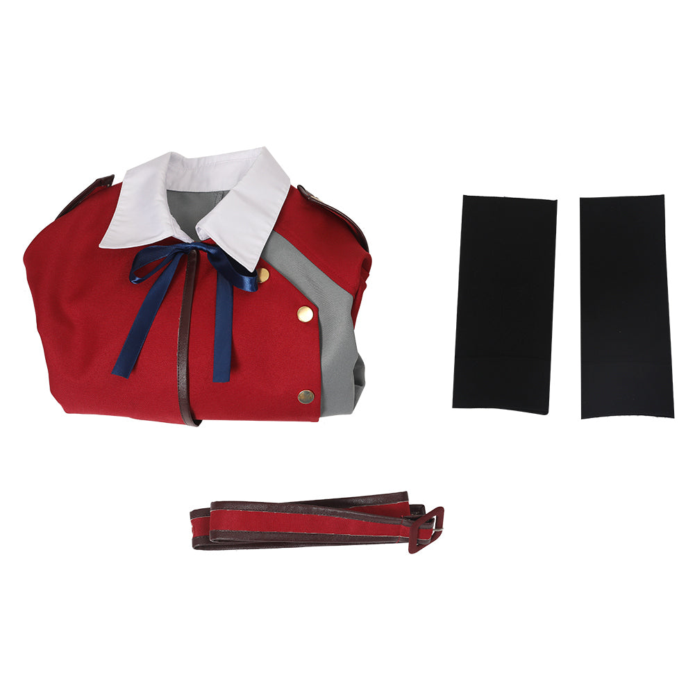 Lycoris Recoil Nishikigi Chisato JK Robe Rouge Uniforme Manches Courtes Cosplay Costume