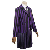 Adulte Femme Wednesday Enid Cosplay Costume Violet School Uniform