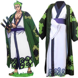 One Piece Wano Kuni Roronoa Zoro Kimono Cosplay Costume