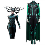 Film Thor: Ragnarok Hela Femme Vert Uniform Ensemble Cosplay Costume