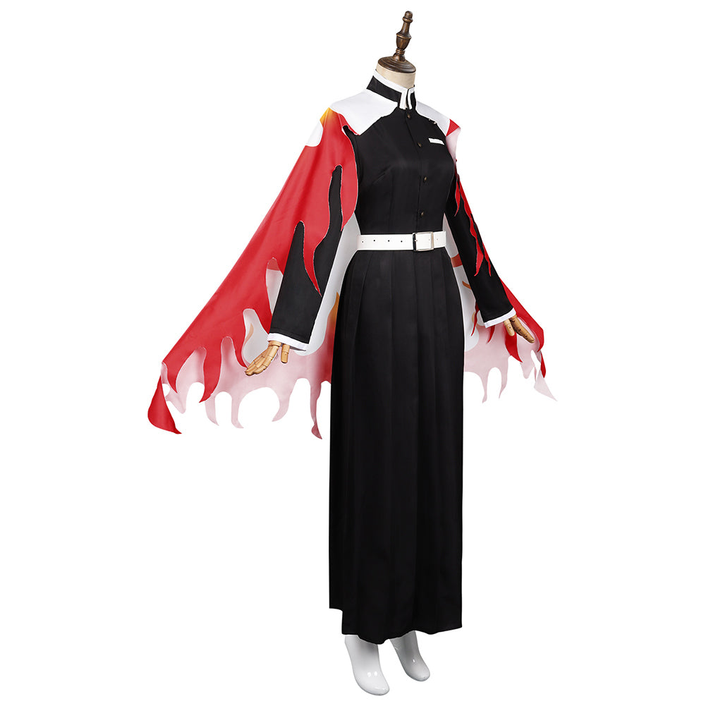 Demon Slayer Kimetsu No Yaiba Rengoku Kyoujurou Femme Cosplay Costume Carnival Halloween