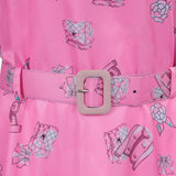 Adulte Film Barbie Rose Robe Sans Manche Cosplay Costume