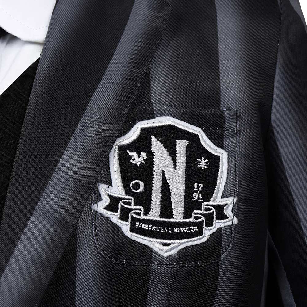Enfant Wednesday Addams Wednesday Robe Uniforme Scolaire Cosplay Costume