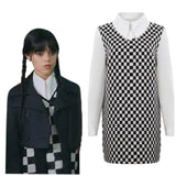 Adulte Wednesday Addams Wednesday Robe Blanc Cosplay Costume