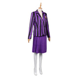 Adulte Wednesday Addams Wednesday Violet Uniforme Scolaire Cosplay Costume Carnaval