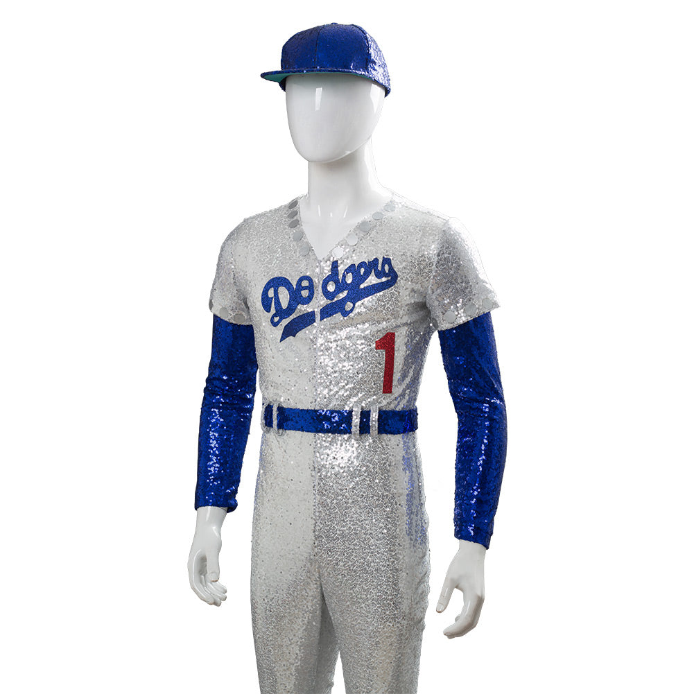 2019 Film Rocketman Elton John Dodgers Baseball Uniform Cosplay Costume