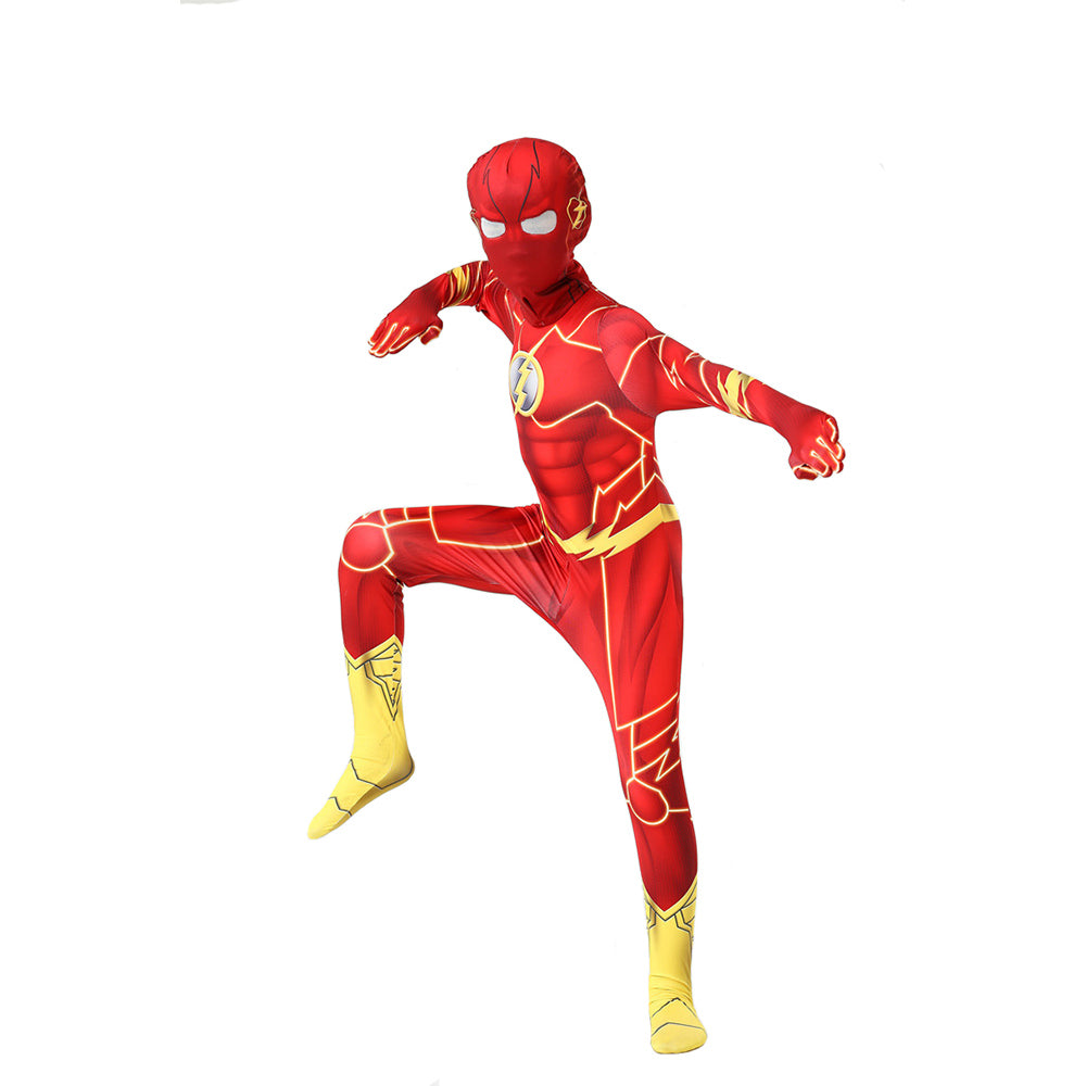 Enfant The Flash Barry Allen Combinaison Cosplay Costume