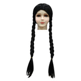 Enfant Wednesday Addams Robe Perruque Cosplay Costume Carnaval