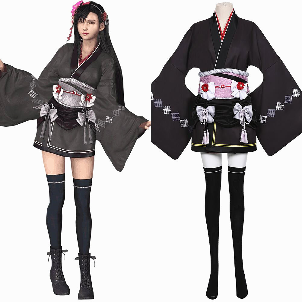 Final Fantasy VII FF7 Remake Tifa Lockhart Kimono Cosplay Costume