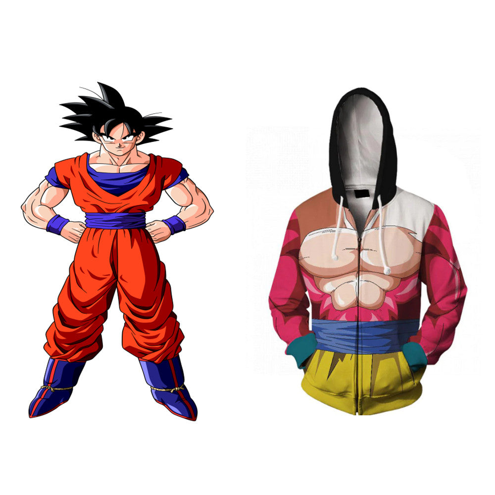 Survêtement Goku Garçon Homme - Sweat Capuche Fermeture Éclair + Pantalon Poche