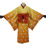 Les rôdeurs de la nuit Kimetsu no Yaiba S2 Agatsuma Zenitsu Kimono Cosplay Costume