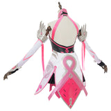 Overwatch Mercy Ange Rose Pink Mercy Skin Cosplay Costume