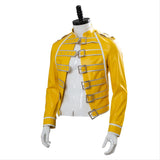 Queen Freddie Mercury Veste Jaune En Similicuir Cosplay Costume