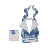 Adulte Film Barbie Barbie Robe De Plage Rayée Bleue Cosplay Costume