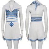 Adulte Film Barbie Barbie Robe De Plage Rayée Bleue Cosplay Costume