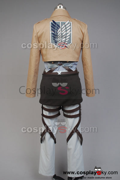 L'Attaque des Titans Rivaille Cosplay Costume+Perruque+Bottes
