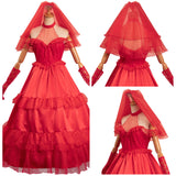 Beetlejuice Lydia Deetz Robe de Mariage Rouge Cosplay Costume