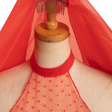 Beetlejuice Lydia Deetz Robe de Mariage Rouge Cosplay Costume