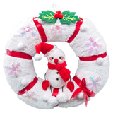 Couronne de Peluche Bonhomme de Neige de Noël Accessoire