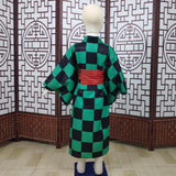 Kimetsu no Yaiba S2 Kamado Tanjiro Kimono Enfant Cosplay Costume