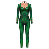 Film Aquaman Mera Combinaison Verte Cosplay Costume