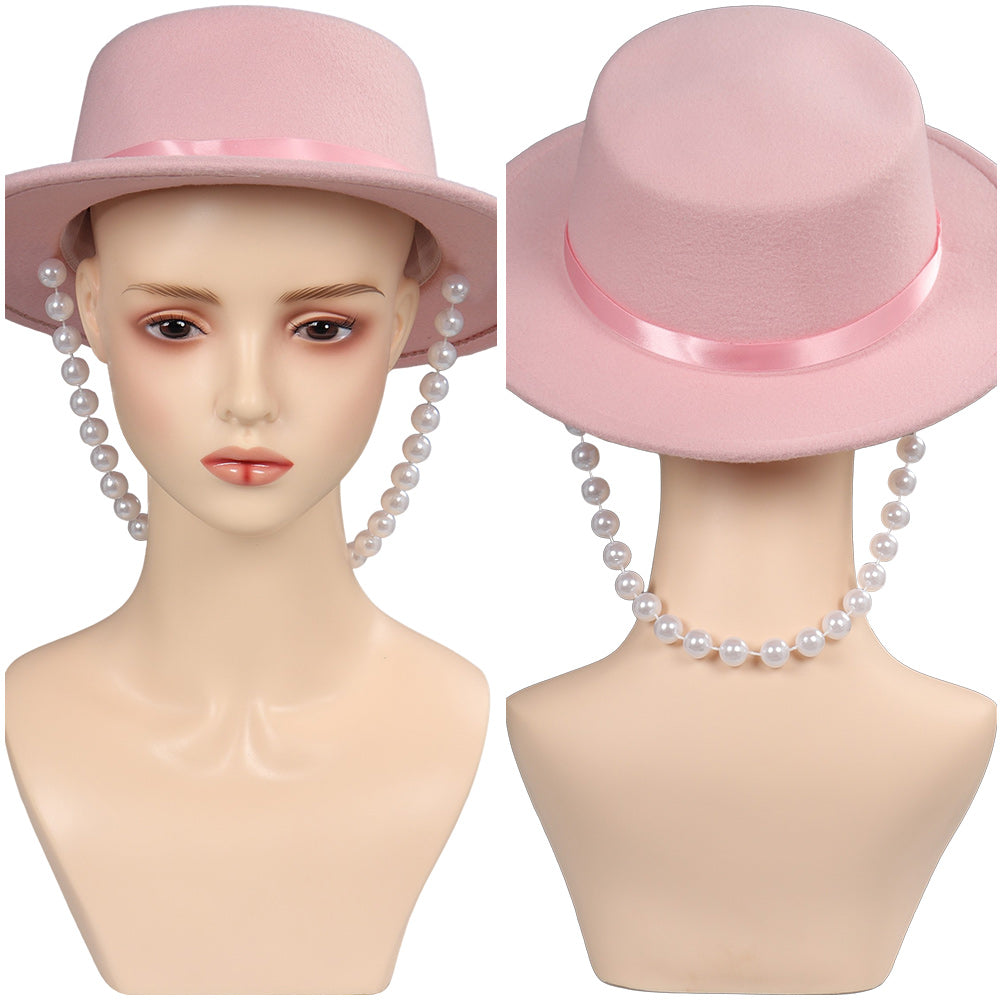 Chapeau Barbie Rose Tricoté Pour Fille - Bonnet Chaud Avec Logo Brodé