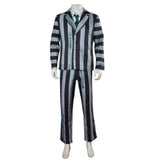 Beetlejuice 2(2024) Beetlejuice Costume à Rayures Noires et Blanches Cosplay Costume