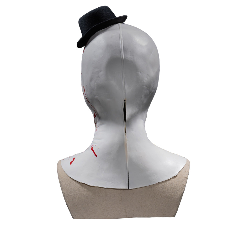 Masque D'Horreur Terrifier Avec Foulard Et Chapeau - Masque Latex Effrayant Sanglant Pour Halloween Et Carnaval