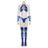 Jeu Mortal Kombat Kitana Maillot de Bain Bleu Cosplay Costume