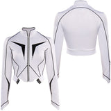 Monica Rambeau Monica Captain Femme Blanc Veste Cosplay Costume