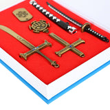 One Piece Dracule Mihawk Armement Porte-clés Accessoires Ensemble en 6 pièces