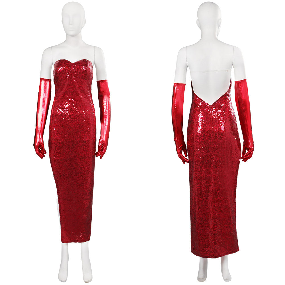 Jessica Rabbit Qui veut la peau de Roger Rabbit Rouge Robe Cosplay Cos ...