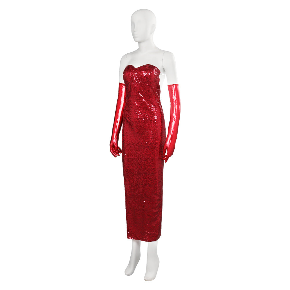 Jessica Rabbit Qui veut la peau de Roger Rabbit Rouge Robe Cosplay Cos ...