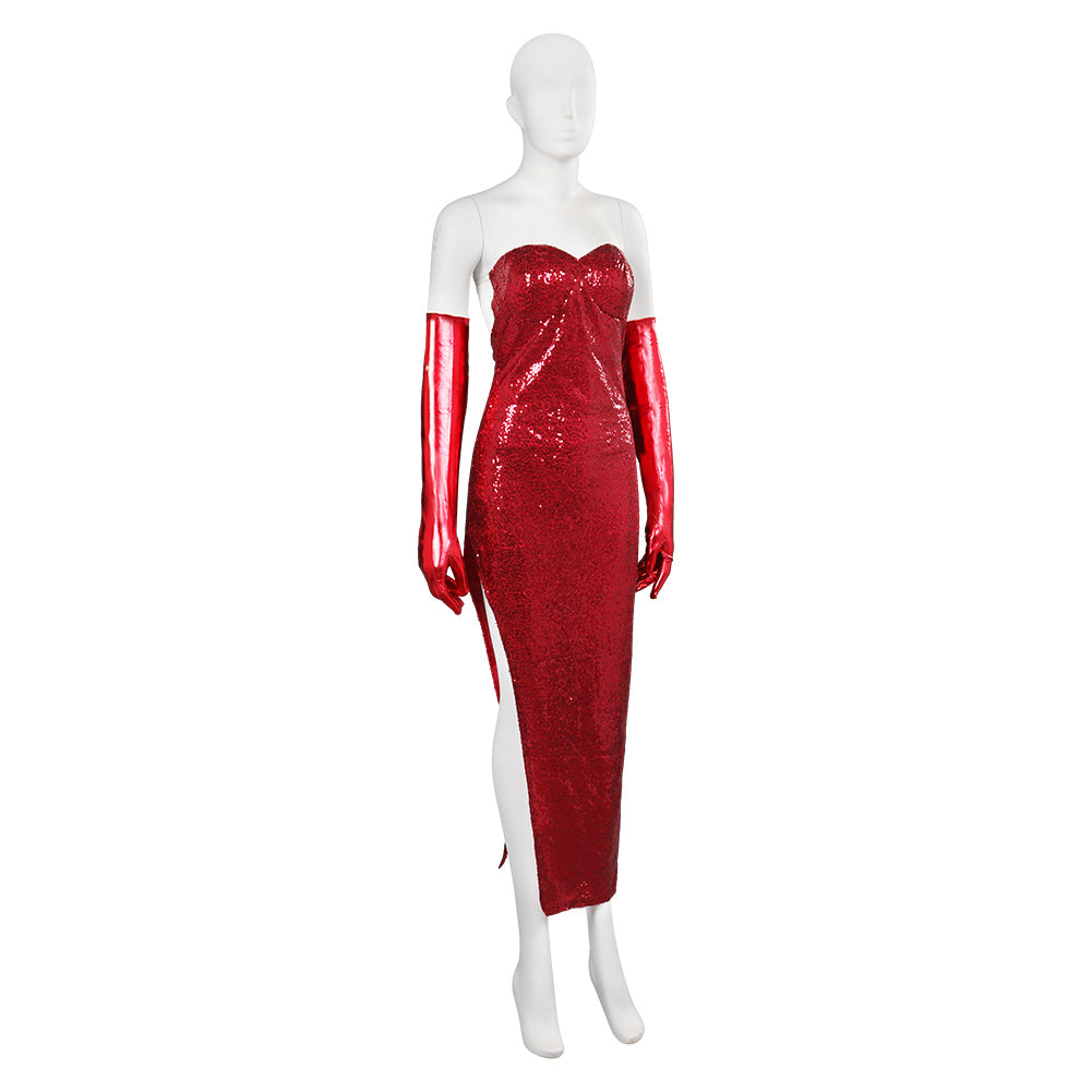 Jessica Rabbit Qui veut la peau de Roger Rabbit Rouge Robe Cosplay Cos ...