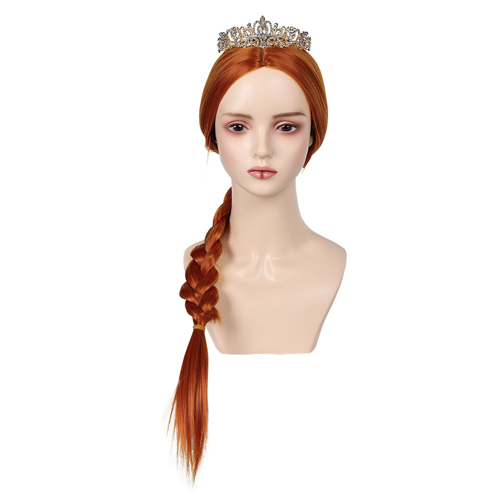 Perruque Princesse Pêche Avec Couronne – Longue Et Blonde – Pour Cosplay, Halloween Ou Déguisement Femme/fille